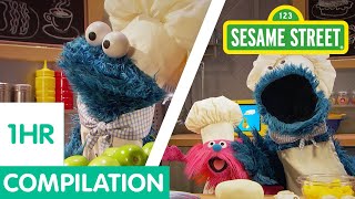 Sesame Street Cookie Monster Foodie Truck Compilation  1 Hour Long [upl. by Suoiradal460]