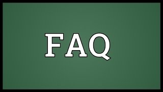 FAQ Meaning [upl. by Livvie63]