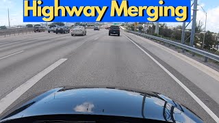 HOW TO MERGE ONTO A HIGHWAY OR INTERSTATE DRIVING TUTORIAL [upl. by Yarled]