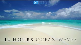 12 HOUR 4K Ocean Waves Video amp Sounds Perfect Beach Scene quotWhite Sand Blue Waterquot Fiji Islands [upl. by Sollars]