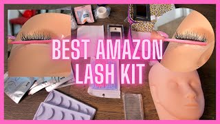 BEGINNER LASH EXTENSION KIT FROM AMAZON [upl. by Ecneralc373]