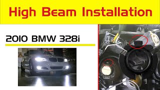 Change  Install BMW 328i LED Headlights H7 High Beam Bulb Replacement [upl. by Ihsar]