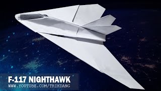 PAPER JET FIGHTER  How to make a paper airplane that FLIES  Nighthawk F117A [upl. by Nevil]