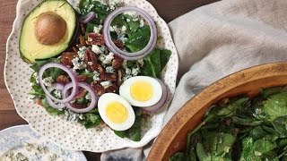 SPINACH SALAD WITH WARM BACON AND MUSHROOM VINAIGRETTE [upl. by Lledal477]