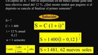 INTERÉS COMPUESTO  MATEMÁTICA FINANCIERA  4 PROBLEMAS RESUELTOS [upl. by Joela910]