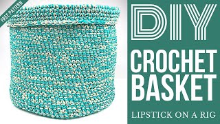 How to Crochet a Basket  DIY Chunky Yarn [upl. by Oinotla383]