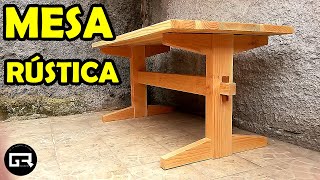 MESA DE MADERA RUSTICA COMO HACER WOODEN TABLE [upl. by Rebekah577]