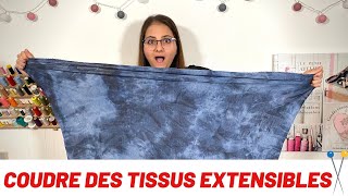 COMMENT COUDRE DES TISSUS EXTENSIBLES  TUTO COUTURE [upl. by Silvanus150]