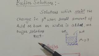 Buffer Solutions Part1  Definition [upl. by Sema859]