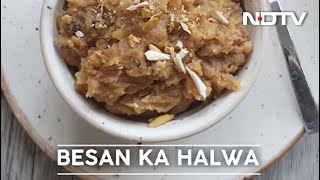 How To Make Besan Ka Halwa  Easy Besan Ka Halwa Recipe Video [upl. by Refinnaj]