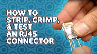 How to Strip Crimp and Test a RJ45 [upl. by Airotciv]