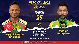 LIVE  Guyana Amazon Warriors vs Jamaica Tallawahs  CPL 2022 [upl. by Ehlke]