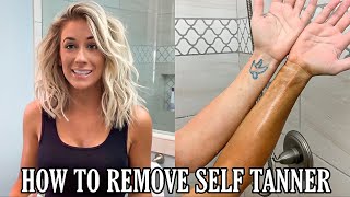 HOW TO REMOVE SELF TANNER  LAURA BEVERLIN [upl. by Timmi]