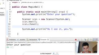 Java Program For Beginners  Magic 8 Ball 18 [upl. by Goren]