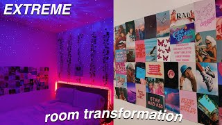 EXTREME ROOM MAKEOVER  TRANSFORMATION aesthetic vscopinterest inspired bedroom [upl. by Sissie]