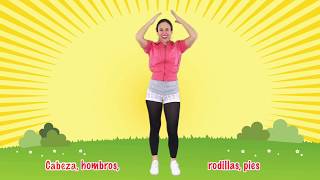 Head Shoulders Knees amp Toes in Spanish  by Native Speaker  Cabeza Hombros Rodillas y Pies [upl. by Engeddi]