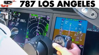 Piloting BOEING 787 into LAX Los Angeles  Cockpit Views [upl. by Ainahs857]