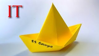 Como hacer el Barco de papel  PELICULA quotITquot el payaso Origami paper boat [upl. by Karly162]