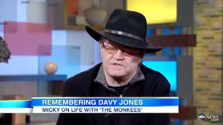 Davy Jones Dead Fellow Monkees Bandmember Micky Dolenz Remembers Jones in GMA Interview [upl. by Mungo]