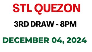 STL Quezon 3rd draw result today live 04 December 2024 [upl. by Aliab]