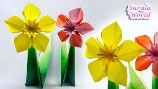 Origami  Daffodil Narcissus Paper Flower [upl. by Caia468]