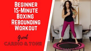 Beginner 15 Minute Rebounding Workout amp Boxing Cardio Bounce For The Whole Body [upl. by Burn287]