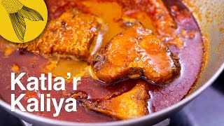 Macher kalia recipe with Katla or Rui—Bengali fish kaliya—Bengali fish curry for special occasions [upl. by Naman]