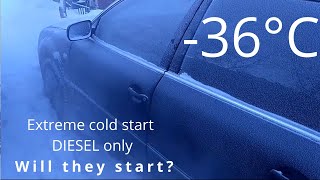 Extreme DIESEL car cold starts all bellow 30C  Hard starts [upl. by Harac]