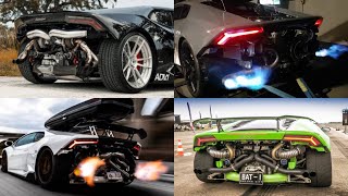 Twin Turbo Lamborghini Huracan COMPILATION FLAMESREVSPULLS [upl. by Dyun]