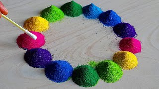 1461 Satisfying video  Navratri Rangoli design  Rangoli for Diwali design  Sand art [upl. by Wertz]