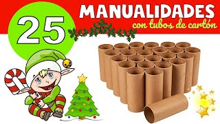 25 MANUALIDADES PARA NAVIDAD con tubos de cartón RECICLAJE [upl. by Oinegue539]