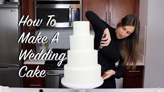 How To Make A Wedding Cake At Home  CHELSWEETS [upl. by Swain]