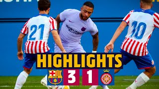 HIGHLIGHTS  Barça 31 Girona MEMPHIS DEBUT FOR BARÇA 🦁 [upl. by Yrbua]