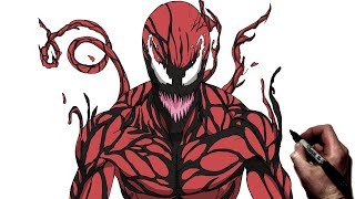 How To Draw Carnage  Step By Step  Marvel [upl. by Attebasile612]