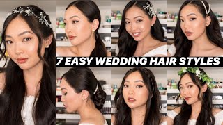 7 EASY DIY BRIDAL HAIR STYLES  Wedding Week Series Episode 1 [upl. by Naellij]