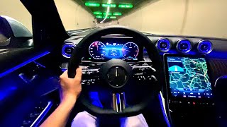 2022 Mercedes C Class AMG  NIGHT Drive C220d FULL Review Interior Exterior [upl. by Nairda]