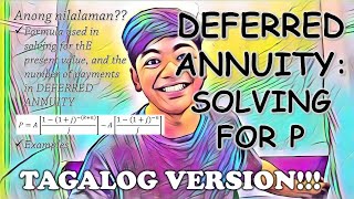 Deferred Annuity Solving for the Present Value in TAGALOG [upl. by Laney94]