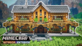 Minecraft Interior amp Exterior Spruce Mansion TwoPlayer Survival House [upl. by Ecyak]