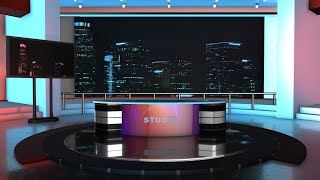 3D News Studio Background With Desk  TV Set 2021 [upl. by Jeniece96]