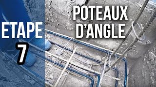 Pose des poteaux dangle pour fondations et murs  Etape 7 [upl. by Mahsih]