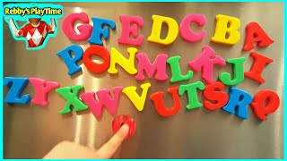 Fun Learning Alphabets With Fridge Magnet Letterz Alphabet Songs For Kids Toddlers Rebbys PlayTime [upl. by Rosinski]