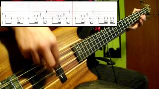 Rage Against The Machine  Killing In The Name Bass Cover Play Along Tabs In Video [upl. by Inimod]