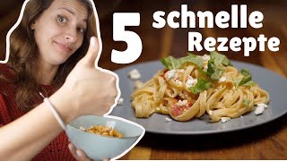 5 schnelle Rezepte in unter 10 Minuten  vegetarisch und abwechslungsreich [upl. by Aihsenot]