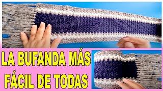 La Bufanda Mas FACIL DE TODAS  Bufanda para hombre a crochet [upl. by Lavinia]