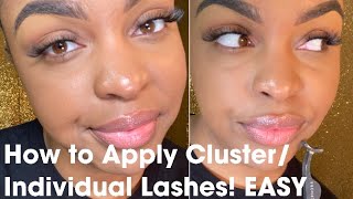 SUPER EASY IndividualCluster Lash Application Tutorial [upl. by Ayad]