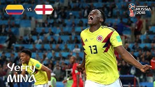 Yerry MINA Goal – Colombia v England – MATCH 56 [upl. by Ahsinar]