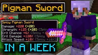 How I Unlocked the PIGMAN SWORD in a WEEK Hypixel Skyblock [upl. by Eckart]