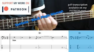 Santana  Black Magic Woman Bass cover with tabs [upl. by Belac381]