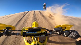 Epic Sand Dunes Freeriding Suzuki RM250 amp KTM350 [upl. by Kimitri]