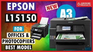 🖨️ Epson L15150 A3 MINI COLOUR XEROX Full Demo  AbhishekIDcom [upl. by Ellehcsar356]